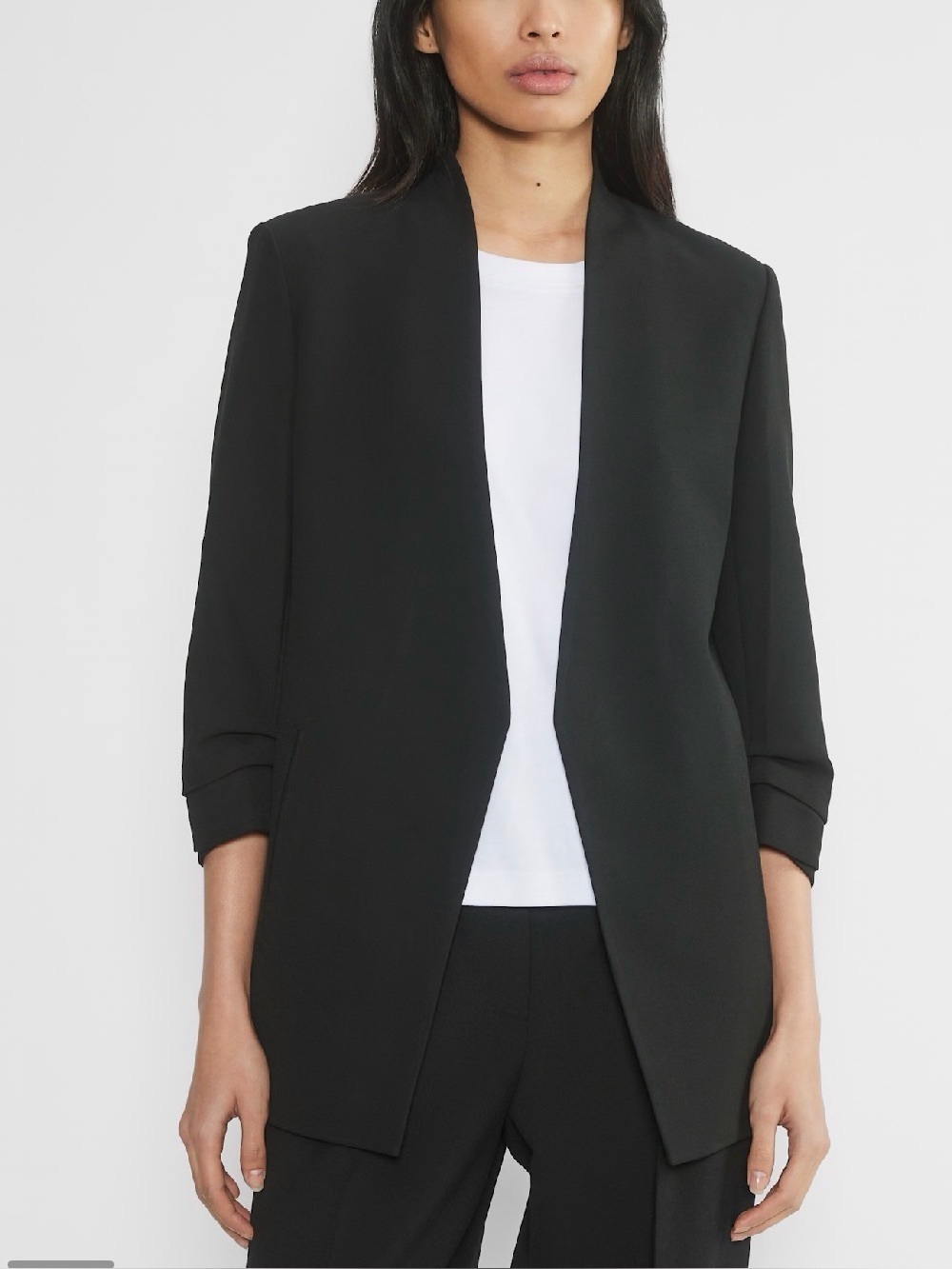 Aritzia Babaton Power Blazer Black Open-Front Women's Blazer Jacket